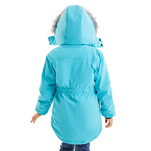 FARVALUE Girls' Long Winter Coats Warm Parka Lined Puffer Jacket Thicken Fleece Hooded Coat with Fur Collar for Girls3