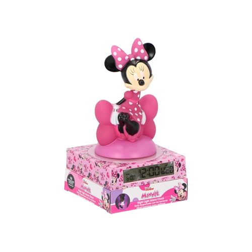 Candeeiro de licença para crianças 3D com DESPERTADOR e data MINNIE (4 x 1)