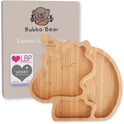 Bubba Bear Baby Toddler Suction Plate Set, Made with Natural