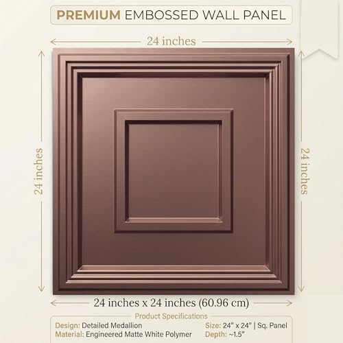 Image of Kayra Decor PVC Ceiling Panel 60x60 cm |Square Panel|Red Copper|50 Tiles Cover 200 Sq Ft| Modern False Ceiling|Royal & Elegant Finish