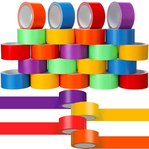 Image of Fainne 24 Pack Colored Duct Tape Bulk, Vibrant Color, 15 Yards X 2 Inches