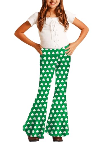 Image of Deerose Girls Halloween Hippie Bell Bottom Pants High Waist Flare Pants 5-14 Years