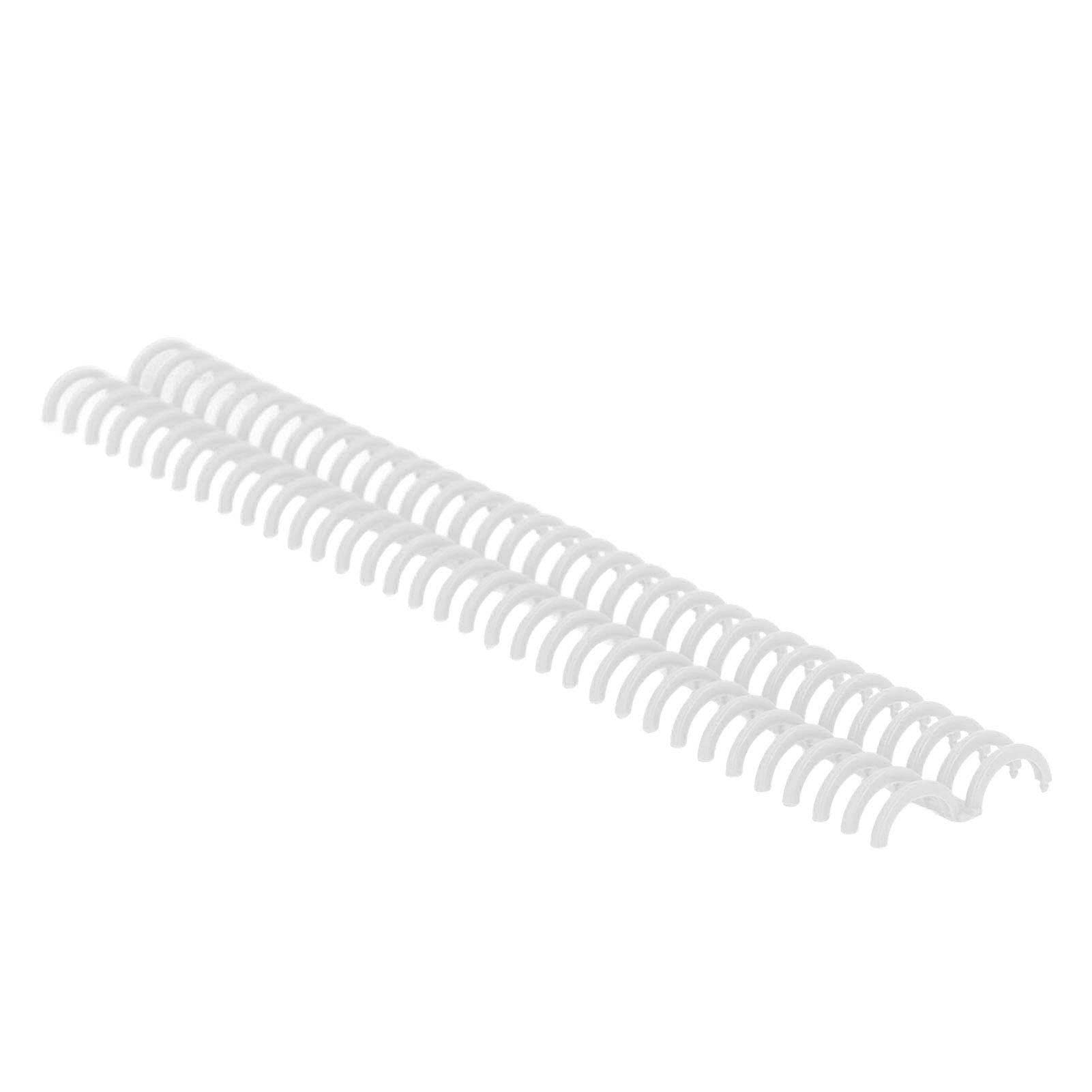 10 Pcs Wire Binding Spines, 32 Loop 15mm/0.59 Inch Binding Coils, Polypropylene Wear Resistant Binding Spines for Stationery(White)