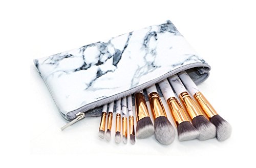 YZiMeng Marble Makeup Brushes 10PC Face Brush set Powder Brush Eyeshadow Brushes Professional Makeup Brush Set Blush Brush Concealer Eyeliner Lip Brush
