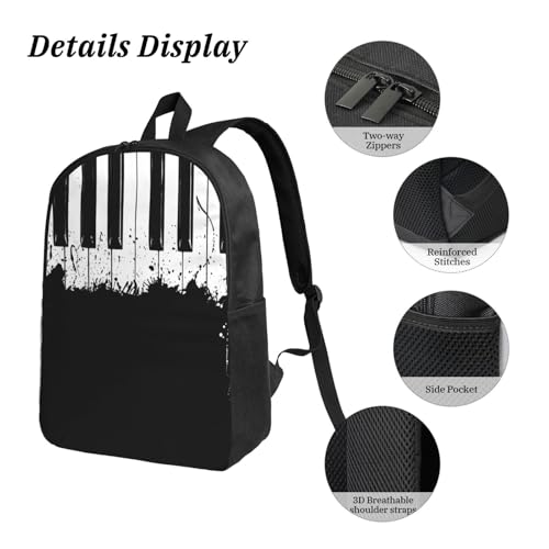 Mochila escolar de piano ligera infantil pack de 3 con bolsa de almuerzo 5