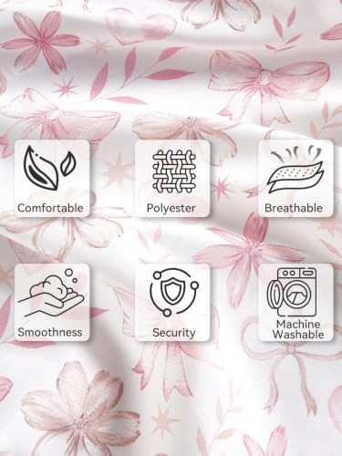 Image of TILLYOU Toddler Pillowcases 13 x 18 Travel Pillow Case 2 Pack, Kids Pillowcases Machine Washable with Envelope Closure, Pink Flower&Butterfly