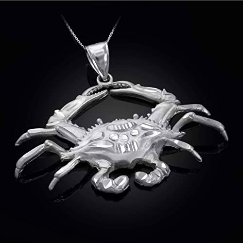 Solid 925 Sterling Silver Astrology Horoscope Cancer Crab Zodiac Sign Constellation Pendant Necklace with Rolo Chain and Pendant only2