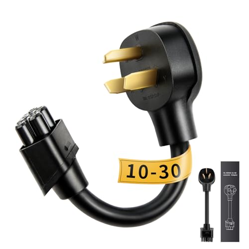 WenStorm NEMA 10-30 Adapter for Tesla Gen 2 Mobile Connector 240V 24A Dryer Outlet EV Charger Adapter Heavy-Duty Level 2 Charging for Tesla Model 3 S X Y - Safe and Durable (10-30)