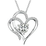 [小さな店] シンプルなハートデザイン シルバーメッキ クリスタルネックレス レディース 3Aジルコン ファッションジュエリー ペンダントネックレス OEM