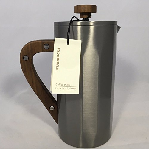 paslanmaz çelik kahve French Press ile ceviz sap 34OZ