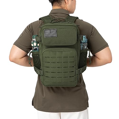 Image of QT&QY 25L /45L Military Tactical Backpack For Men Molle Daypack 3 Day Bug Out Bag Hiking Rucksack With Bottle Holder