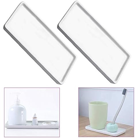 UTRUGAN Bandejas de Baño de Cerámica (Blanca, 2 PCS) Cover