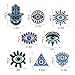VYNYJOAN 8pcs Evil Eye Iron On Patches, Blue Evil Eye Sewing-on Patches for DIY Cloth, Bags, Fabric Decor