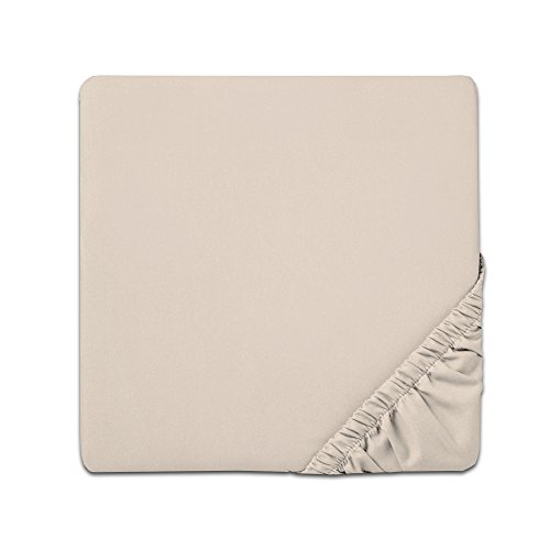 Queen Size Bed Sheets - Breathable Luxury Sheets with Full Elastic & Secure Corner Straps Built In - 1800 Supreme Collection Extra Soft Deep Pocket Bedding Set, Fitted Sheet Only, Queen, Beige