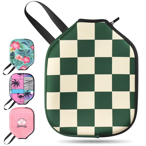 Amoswiz Pickleball Paddle Cover, Neoprene Racket Sleeve with Zipper, 11.8' * 9.05' Soft & Durable...