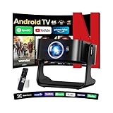 [Compatible Netflix & 2026 Upgraded] Proyector Portatil con 5G WiFi 6 y BT 5.4 Capaz de Enfocar y Corrección Trapezoidal Automática Adecuado el Mini Proyector para Movil/Exterior/Cine en Casa,Negro