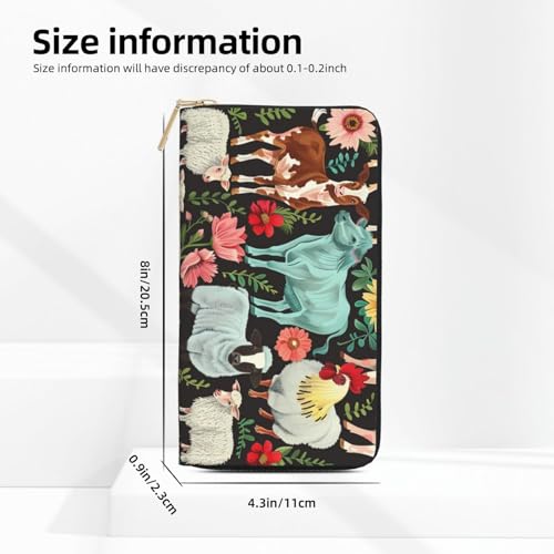 Farm Animal Printed Long Wallet for Women Men Cute Coin Purse with Card Holder4