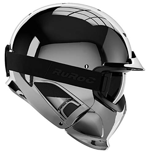 Ruroc RG1-DX Ski Snowboard Helmet (XL/XXL (61cm-64cm), Chrome