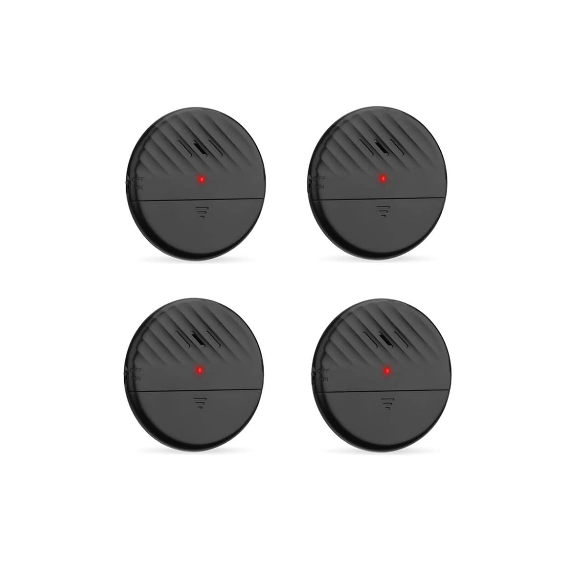 Allarme Porta Finestra con Sensore di Vibrazione Nero 4 Confezioni 125dB Rilevatore di Antifurto Rottura Vetri Sottile Sensibilità Regolabile Indicatore LED Luce per Sicurezza Domestica