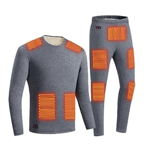 Thermal Underwear for Men 18 Heating Zones Electric Heated Underwear Set Fleece Base Layer Warm Shirt And Pants