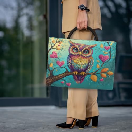 Funda para laptop 13.3 pulgadas con asas y bolsillos color búho miniatura 7
