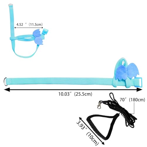 Image of Adjustable Bird Leashes and Harnesses, Bird Nylon Harness with Cute Wing for Parrots, Pet Bird Accessories, Bird Leash for Hang Out, Suitable for Cockatiel, Quaker, Amazon Parrot and Same Size Birds
