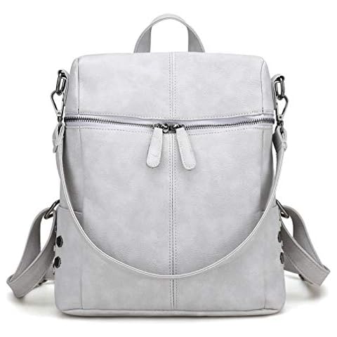 Solyinne Women Backpack Handbag Fashion Zipper Shoulder Bag Mini Backpack Anti-theft Waterproof Casual Rucksack Grey Size: One Size Cover