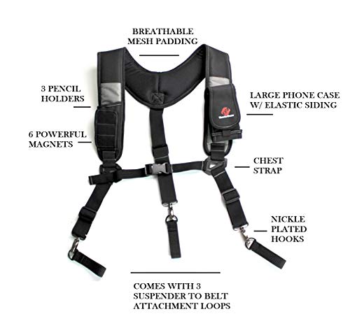 TradeGear Electrician's Belt & Bag Combo - Heavy Duty Electricians Tool Belt Designed