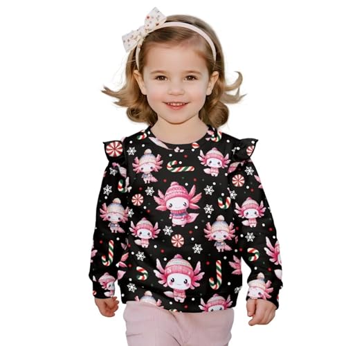 Toddler Sweatshirt Girls Crewneck Ruffle Long Sleeve Shirts 1-8y Cute Clothes Fall Spring Pullover Tops Sport Coat