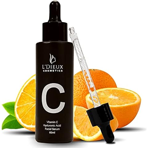 Serum Facial con Vitamina C y Ácido Hialurónico - 60ml - Reduce las Arrugas Mejora el Tono de la Piel y Combate las Manchas - Suero facial con vitamina C para el Cuidado de la Piel Cover