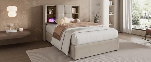 Fasba Colchón con Resortes de Gas y Carga Inalámbrica - Diseño Espacioso y Funcional para Dormitorios Modelo FCLYD-ABMA359192N