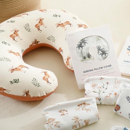 Image of GRSSDER Nursing Pillow Cover Stretchy Minky Removable Nursing Covers for Breastfeeding Pillows, Ultra Soft Comfortable Slipcover for Boy and Girls, Sunny Holiday