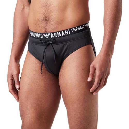 Emporio Armani 211734 4R404 slip de algodón elástico para hombres en color negro