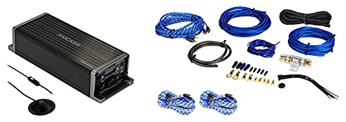 Kicker KEY2004 200w 4-Channel Amplifier w/Auto-EQ/Processor Smart Amp 47KEY2004 Bundle with Rockville RTR172 Twisted Pair RCA Cable and RWK81 8 Gauge Amp Installation Kit