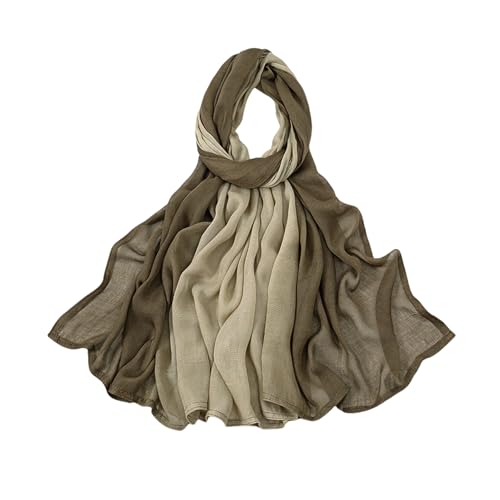 ANKOMINA Women's Gradient Color Cotton Hijab Scarf Soft Muslim Head Wraps Shawls Fahion Islamic Long Scarves3