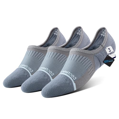 Image of BRISIRA Bamboo Viscose Coolmax Running Golf No Show Socks Women Compression Moisture Wicking Performance Low Cut Tab Athletic