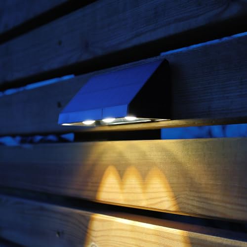 Auraglow Solar Wall & Fence Downlights with Triple LED, IP54 Waterproof Outdoor Garden Lights - Pack of 2 (2 Pack) - Image 3