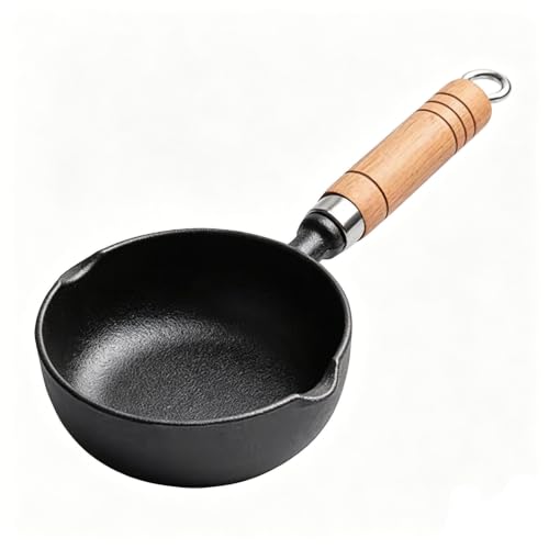 Olla de hierro para calentar aceite mini sartén con boquilla doble 2