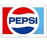 Signs 4 Fun SIGM661 Pepsi 1970 Logo Metal Sign, Blue