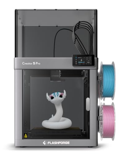 Image of FLASHFORGE Creator 5 Pro 4-Toolheads Enclosed Multi-Color 3D Printer | Support Multi Materials,65C Chamber Heated,Near-Zero Waste,CoreXY 600mm /s Speed & Auto Leveling,Offset Calibration,256mm