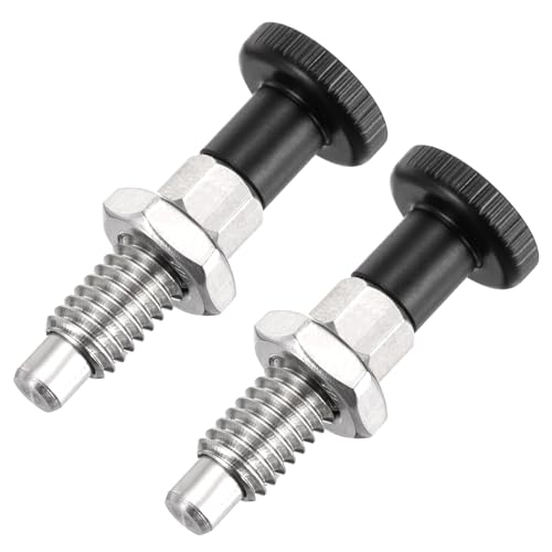 PATIKIL Push Fit Ball Nose Spring Plunger, 2 Pcs M6x1 Spring Return Knob Plunger 304 Stainless Steel Retractable Coarse Thread Index Plunger for Industrial Equipment