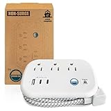 Cruise Approved Power Strip Non Surge Protector - 3.3 ft Wrapped Travel Extension Cord, 2 USB-C, 1 USB, 3 AC Outlet, Cruise Ship Essentials for Carnival, Princess & Major Lines 2025 & 2026