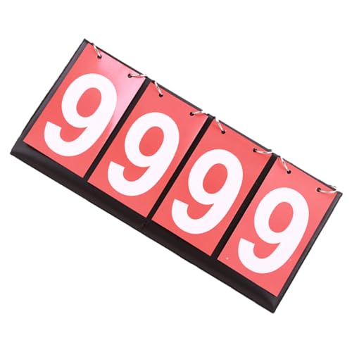 Mikikit Portable Tabletop Scoreboard Flipper for Basketball Football More Multi Sports Score Keeper with Readable Numbers for Games Red