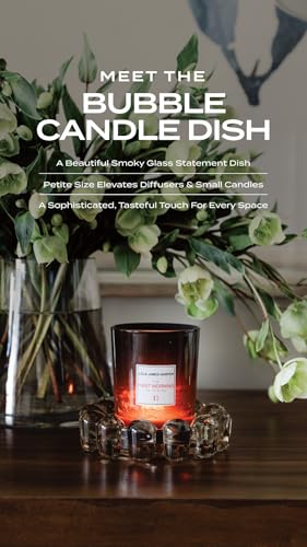 Alice Lane Original Bubble Candle Dish – Chic Smoky Glass Candle Dish for Home Decor – Decorative Modern Candle Holder for Small Candles & Diffusers - Image 3