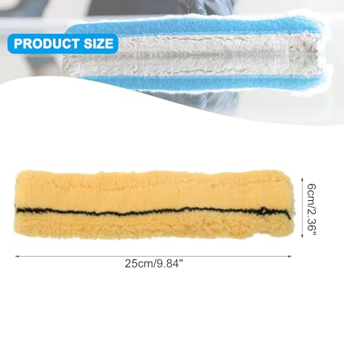 Image of MECCANIXITY Microfiber Scrubber Replacement Head 9.84 Inch for Window Glass Marble Wall Home Bathroom, Yellow