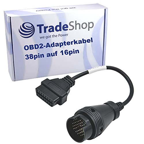Trade-Shop OBD2 Câble adaptateur de diagnostic 38 broches mâle vers 16 broches compatible avec Autocom VCI CDP/CDP+, Delphi DS150 DS150E, TCS CDP (pro),...