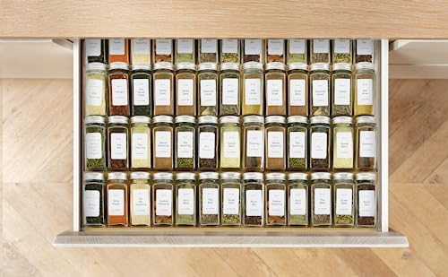 KitHero Spice Drawer Organzier,4 Tiers- 8Pcs Bamboo Spice Rack Tray Insert for Cabinet Drawer Countertop Kitchen Seasoning Storage Drawer Organization,22" Wide x 15.8" Deep (Hold UP To 48 Jars - Image 2