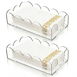 ZEAYEA 2 Pack Acrylic Napkin Holders, Clear Guest Towel Holders for Party, Wedding, Decorative Hand Towel Tray for Dining Room, Bathroom, Kitchen, Hotel, Restaurant