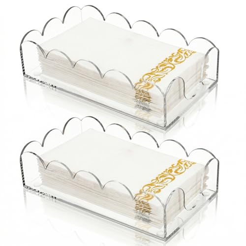 ZEAYEA 2 Pack Acrylic Napkin Holders, Clear Guest Towel Holders
