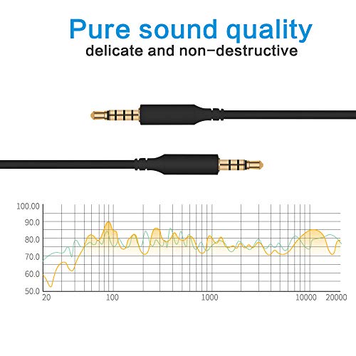 Cable de audio auxiliar Jack 3.5mm de 6 pies negro miniatura 3